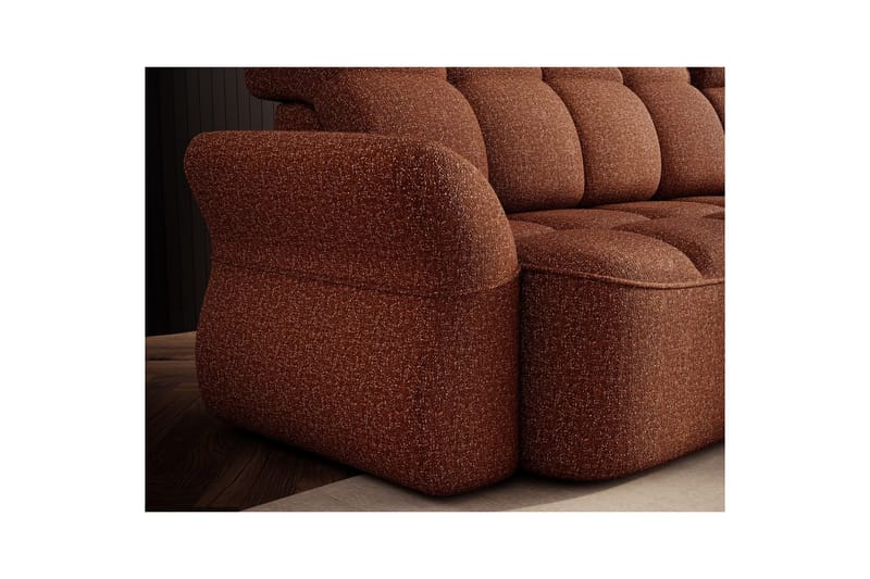 Seksjon Eltap Beneth 301x115x185 cm - Breona 30, Oransje, Høyre - Møbler - Sofaer - Sovesofaer