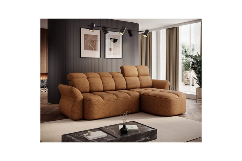 Seksjon Eltap Beneth 301x115x185 cm - Breona 45, Gul, Høyre - Møbler - Sofaer - Sovesofaer