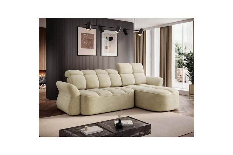 Seksjon Eltap Beneth 301x115x185 cm - Monolith 04, Beige, Høyre - Møbler - Sofaer - Sovesofaer