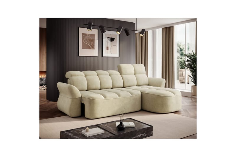 Seksjon Eltap Beneth 301x115x185 cm - Monolith 04, Beige, Høyre - Møbler - Sofaer - Sovesofaer