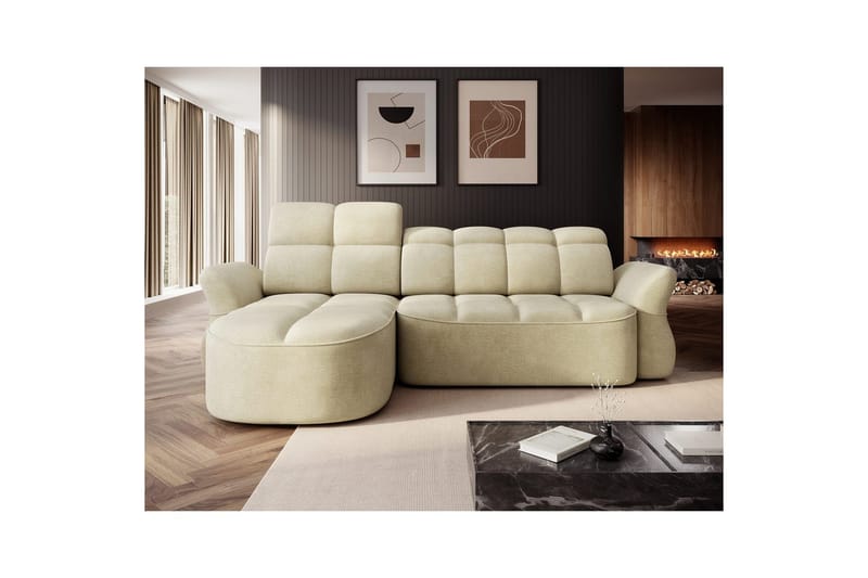 Seksjon Eltap Beneth 301x115x185 cm - Monolith 04, Beige, Venstre - Møbler - Sofaer - Sovesofaer