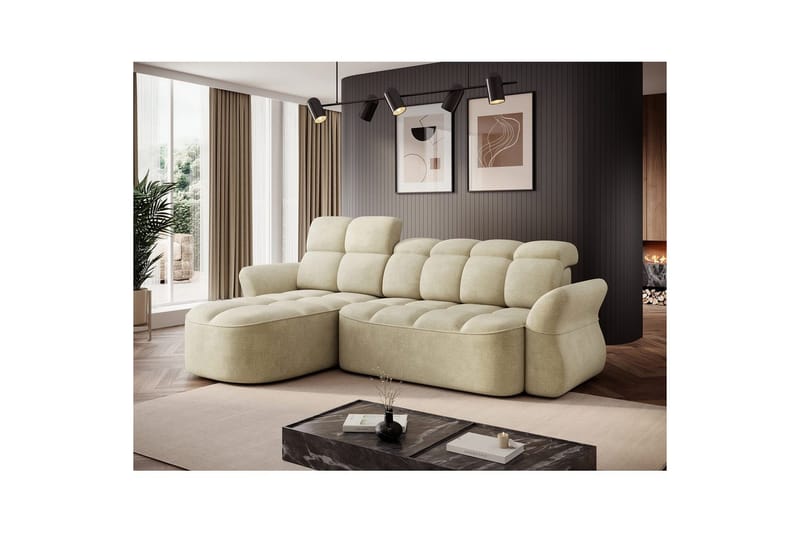 Seksjon Eltap Beneth 301x115x185 cm - Monolith 04, Beige, Venstre - Møbler - Sofaer - Sovesofaer