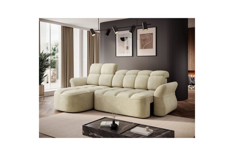 Seksjon Eltap Beneth 301x115x185 cm - Monolith 04, Beige, Venstre - Møbler - Sofaer - Sovesofaer