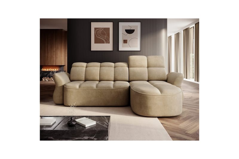 Seksjon Eltap Beneth 301x115x185 cm - Nube 20, Beige, Høyre - Møbler - Sofaer - Sovesofaer