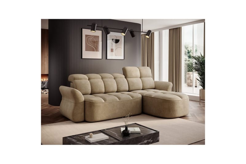 Seksjon Eltap Beneth 301x115x185 cm - Nube 20, Beige, Høyre - Møbler - Sofaer - Sovesofaer