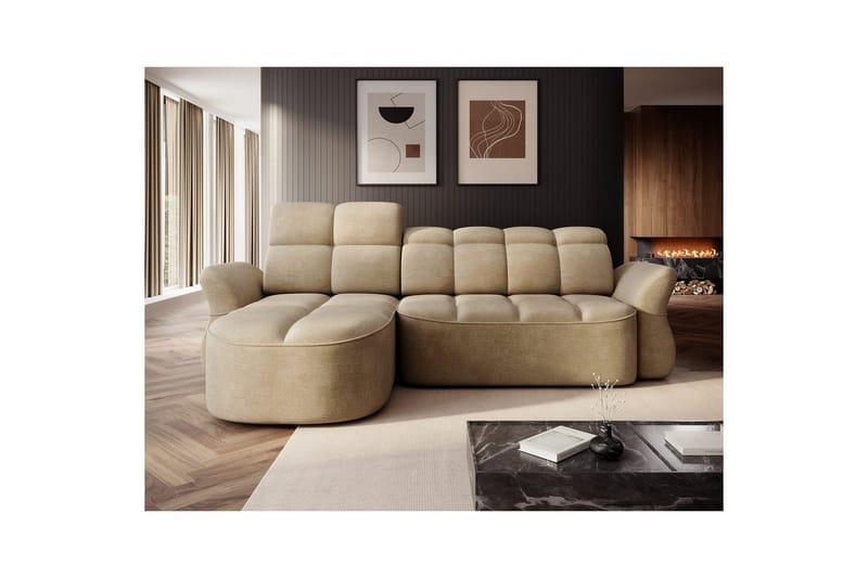 Seksjon Eltap Beneth 301x115x185 cm - Nube 20, Beige, Venstre - Møbler - Sofaer - Sovesofaer
