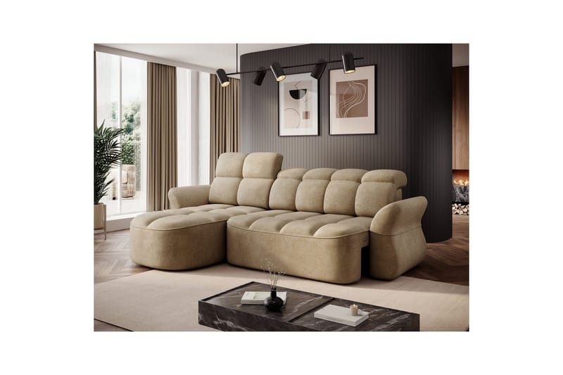 Seksjon Eltap Beneth 301x115x185 cm - Nube 20, Beige, Venstre - Møbler - Sofaer - Sovesofaer
