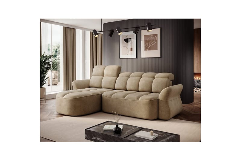 Seksjon Eltap Beneth 301x115x185 cm - Nube 20, Beige, Venstre - Møbler - Sofaer - Sovesofaer