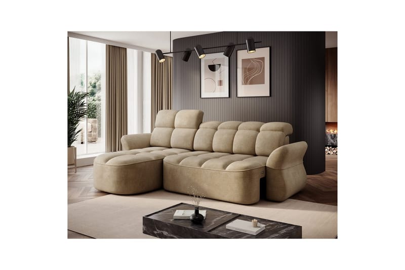 Seksjon Eltap Beneth 301x115x185 cm - Nube 20, Beige, Venstre - Møbler - Sofaer - Sovesofaer