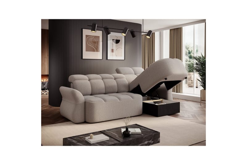Seksjon Eltap Beneth 301x115x185 cm - Royal 18, Beige, Høyre - Møbler - Sofaer - Sovesofaer