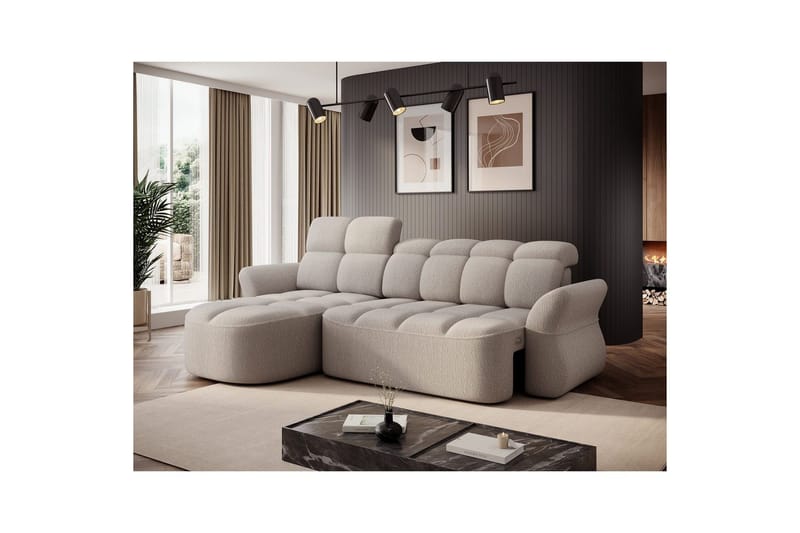 Seksjon Eltap Beneth 301x115x185 cm - Royal 18, Beige, Venstre - Møbler - Sofaer - Sovesofaer