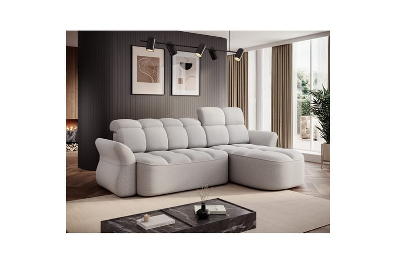 Seksjon Eltap Beneth 301x115x185 cm - Space 03, lys grå, Høyre - Møbler - Sofaer - Sovesofaer