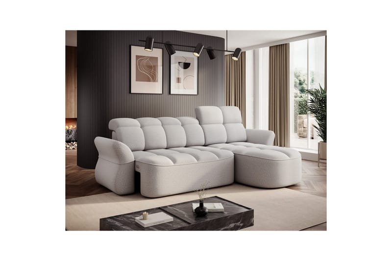 Seksjon Eltap Beneth 301x115x185 cm - Space 03, lys grå, Høyre - Møbler - Sofaer - Sovesofaer