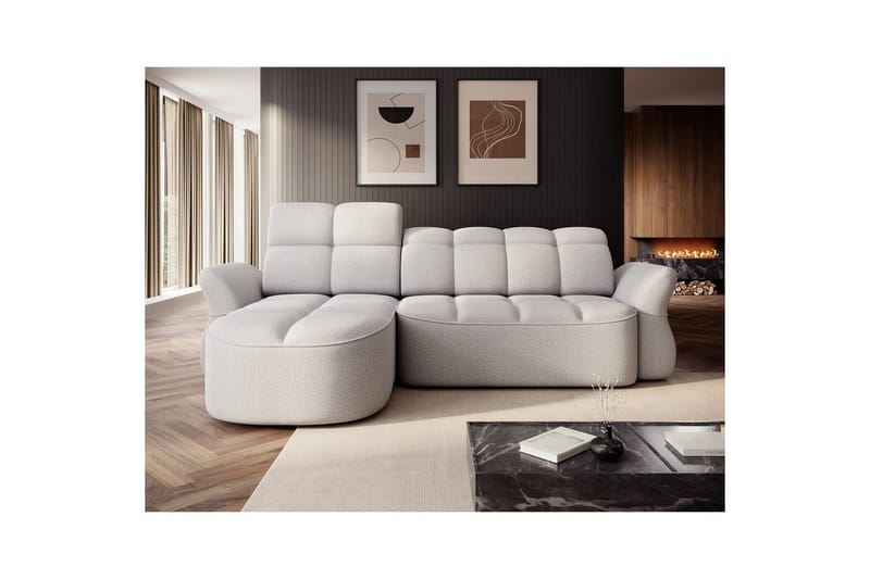 Seksjon Eltap Beneth 301x115x185 cm - Space 03, lys grå, Venstre - Møbler - Sofaer - Sovesofaer