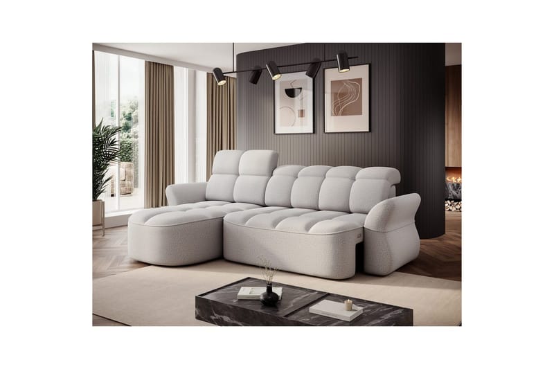 Seksjon Eltap Beneth 301x115x185 cm - Space 03, lys grå, Venstre - Møbler - Sofaer - Sovesofaer