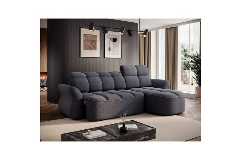 Seksjon Eltap Beneth 301x115x185 cm - Space 40, blå, Høyre - Møbler - Sofaer - Sovesofaer