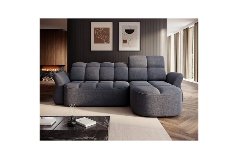 Seksjon Eltap Beneth 301x115x185 cm - Space 40, blå, Høyre - Møbler - Sofaer - Sovesofaer