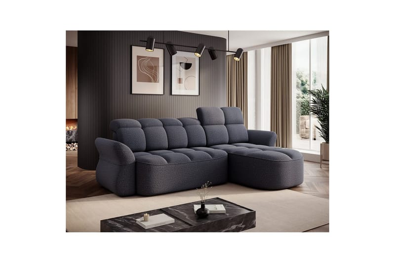 Seksjon Eltap Beneth 301x115x185 cm - Space 40, blå, Høyre - Møbler - Sofaer - Sovesofaer