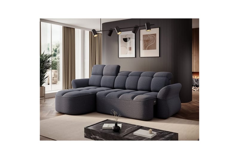 Seksjon Eltap Beneth 301x115x185 cm - Space 40, blå, Venstre - Møbler - Sofaer - Sovesofaer