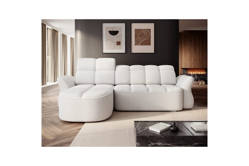 Seksjon Eltap Beneth 301x115x185 cm - Paolli 01 Hvit, Venstre - Møbler - Sofaer - Sovesofaer