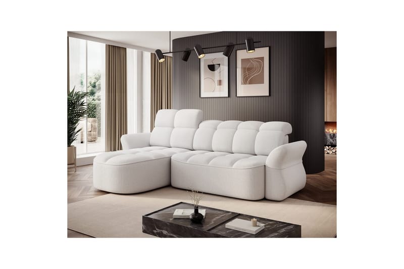 Seksjon Eltap Beneth 301x115x185 cm - Paolli 01 Hvit, Venstre - Møbler - Sofaer - Sovesofaer