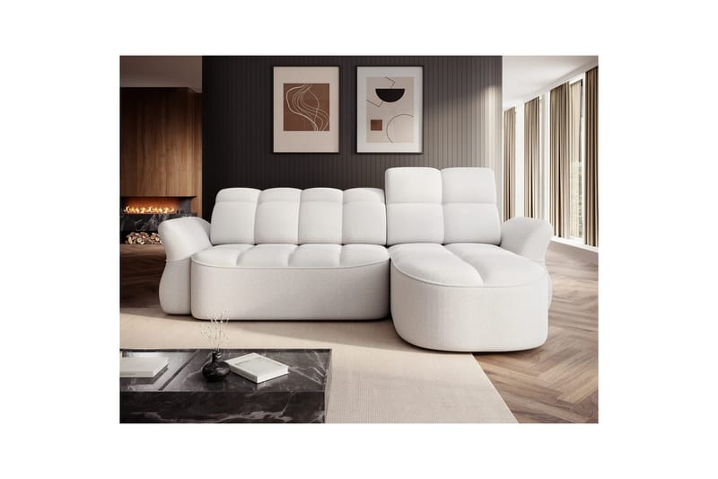 Seksjon Eltap Beneth 301x115x185 cm - Paolli 01 Hvit, Høyre - Møbler - Sofaer - Sovesofaer