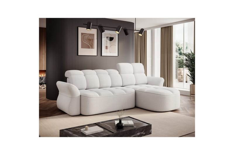 Seksjon Eltap Beneth 301x115x185 cm - Paolli 01 Hvit, Høyre - Møbler - Sofaer - Sovesofaer