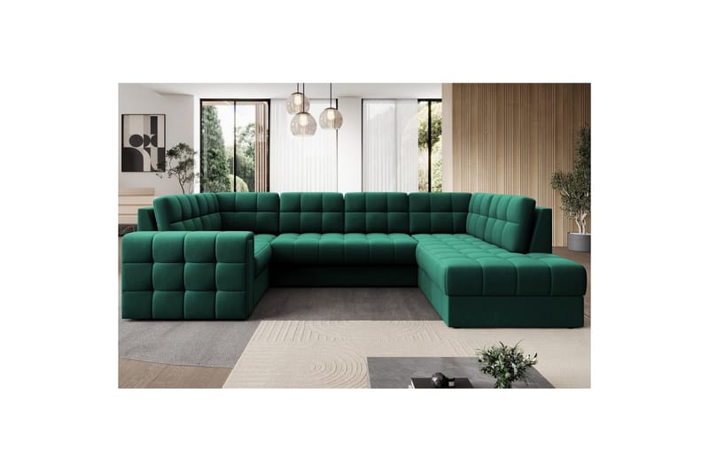 Seksjon Eltap Blewett 299x198x82 cm - Lukso 35, Grønn, Høyre - Møbler - Sofaer - Sovesofaer