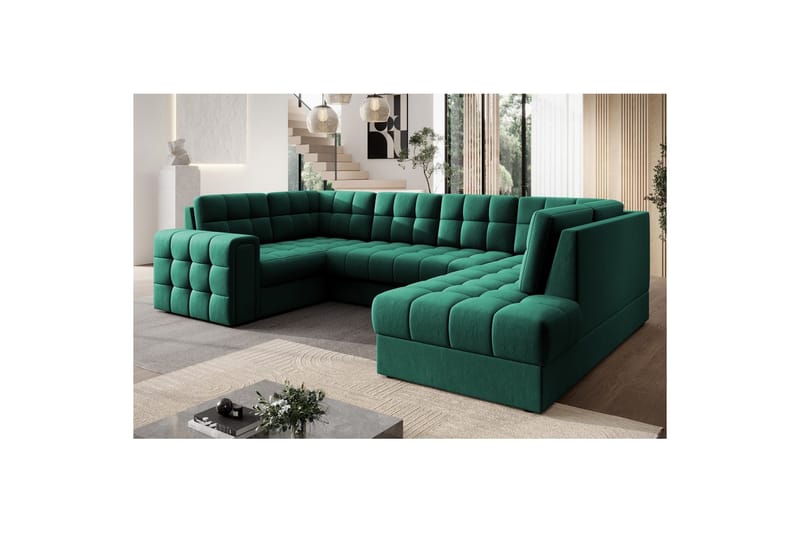 Seksjon Eltap Blewett 299x198x82 cm - Lukso 35, Grønn, Høyre - Møbler - Sofaer - Sovesofaer