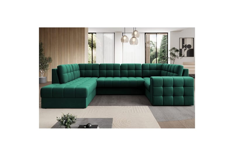 Seksjon Eltap Blewett 299x198x82 cm - Lukso 35, Grønn, Venstre - Møbler - Sofaer - Sovesofaer