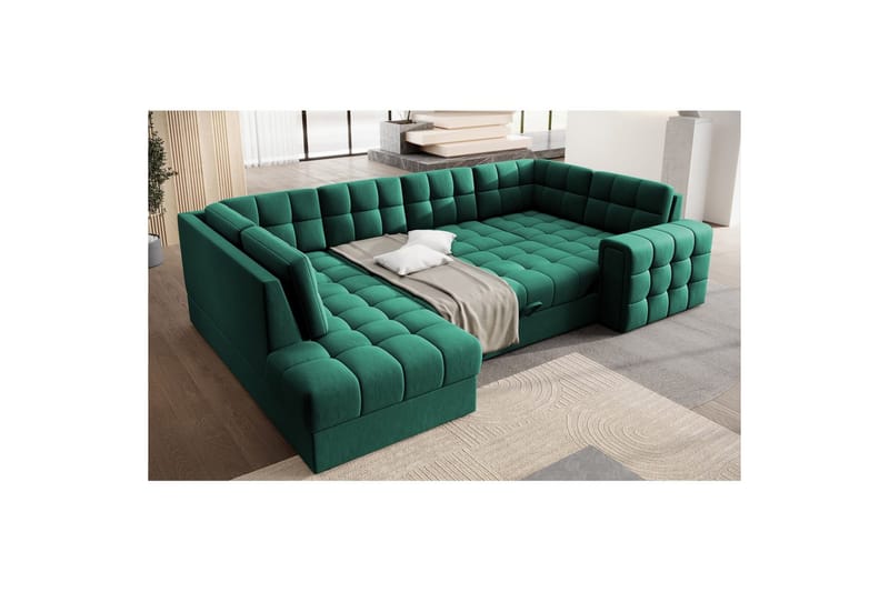 Seksjon Eltap Blewett 299x198x82 cm - Lukso 35, Grønn, Venstre - Møbler - Sofaer - Sovesofaer