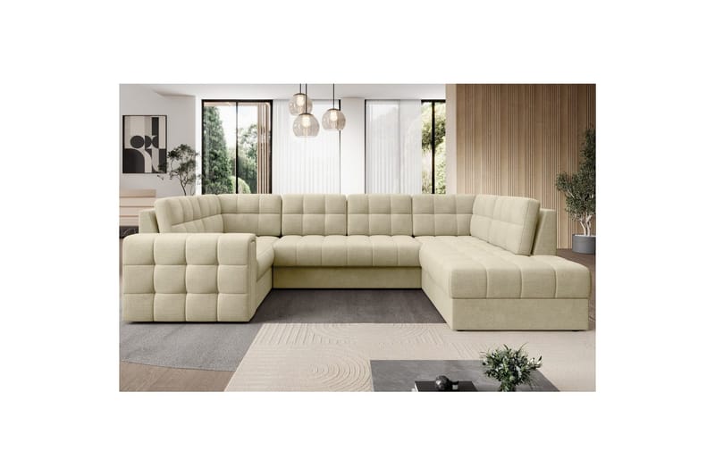 Seksjon Eltap Blewett 299x198x82 cm - Monolith 04, Beige, Høyre - Møbler - Sofaer - Sovesofaer