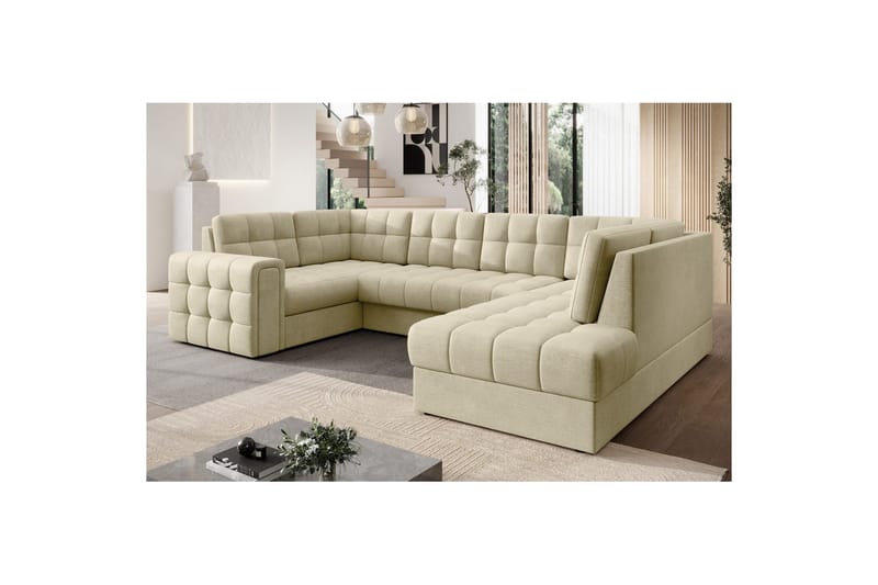 Seksjon Eltap Blewett 299x198x82 cm - Monolith 04, Beige, Høyre - Møbler - Sofaer - Sovesofaer