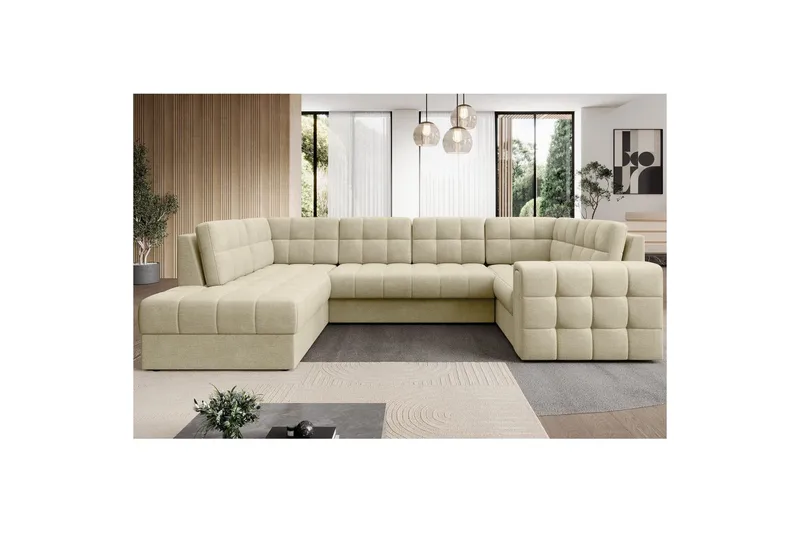 Seksjon Eltap Blewett 299x198x82 cm - Monolith 04, Beige, Venstre - Møbler - Sofaer - Sovesofaer