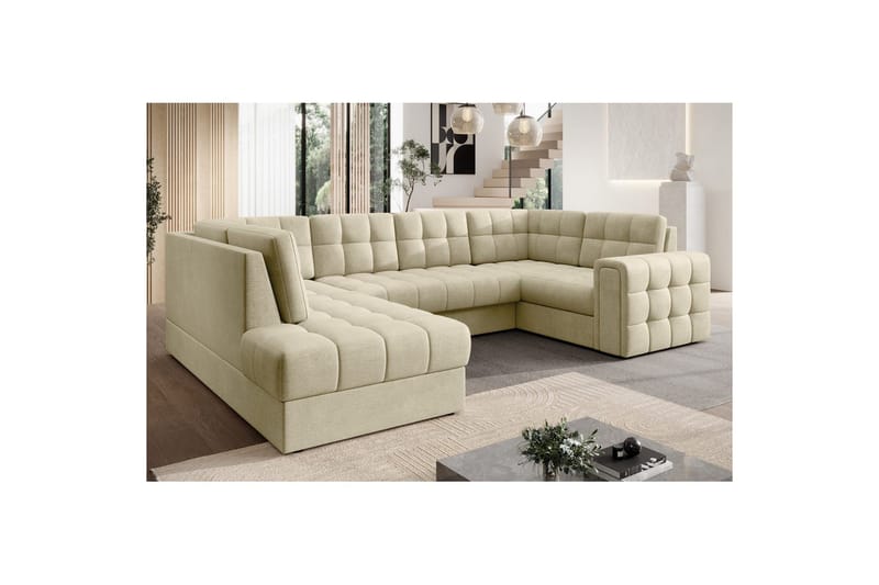 Seksjon Eltap Blewett 299x198x82 cm - Monolith 04, Beige, Venstre - Møbler - Sofaer - Sovesofaer