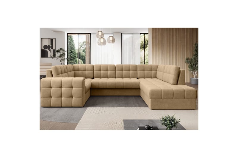 Seksjon Eltap Blewett 299x198x82 cm - Monolith 09, Mørk beige, Høyre - Møbler - Sofaer - Sovesofaer