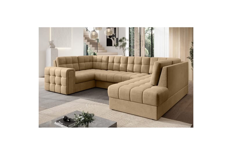 Seksjon Eltap Blewett 299x198x82 cm - Monolith 09, Mørk beige, Høyre - Møbler - Sofaer - Sovesofaer