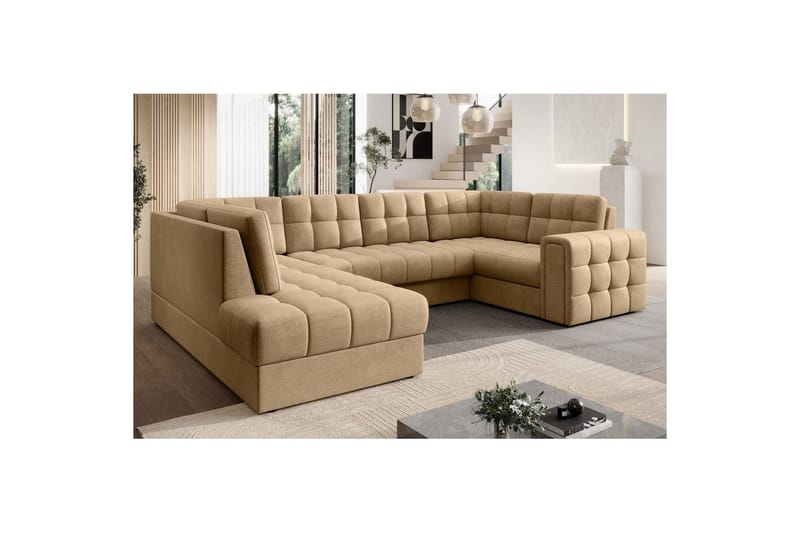 Seksjon Eltap Blewett 299x198x82 cm - Monolith 09, Mørk beige, Venstre - Møbler - Sofaer - Sovesofaer