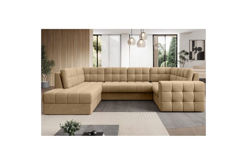 Seksjon Eltap Blewett 299x198x82 cm - Monolith 09, Mørk beige, Venstre - Møbler - Sofaer - Sovesofaer