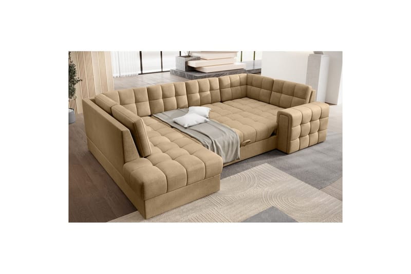 Seksjon Eltap Blewett 299x198x82 cm - Monolith 09, Mørk beige, Venstre - Møbler - Sofaer - Sovesofaer