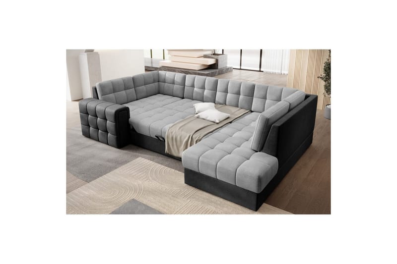 Seksjon Eltap Blewett 299x198x82 cm - Monolith 84, Monolith 97, Lys Grå, Mørk Grå, Høyre - Møbler - Sofaer - Sovesofaer