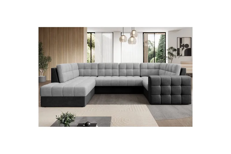 Seksjon Eltap Blewett 299x198x82 cm - Monolith 84, Monolith 97, Lys Grå, Mørk Grå, Venstre - Møbler - Sofaer - Sovesofaer