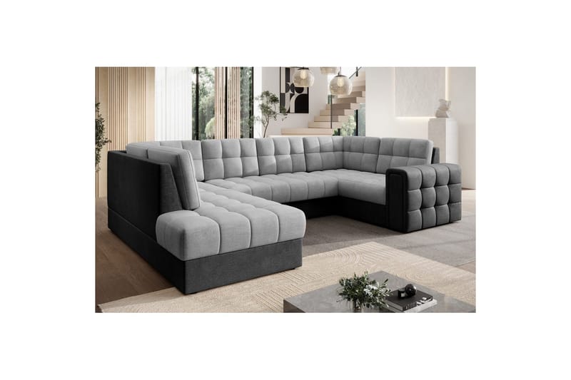 Seksjon Eltap Blewett 299x198x82 cm - Monolith 84, Monolith 97, Lys Grå, Mørk Grå, Venstre - Møbler - Sofaer - Sovesofaer