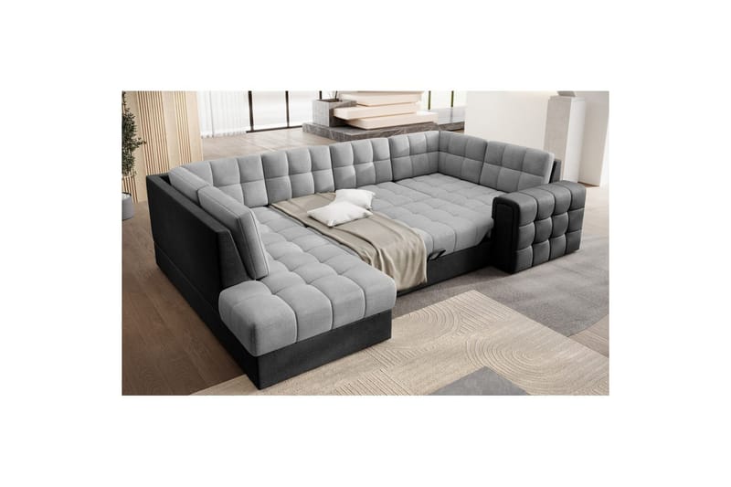 Seksjon Eltap Blewett 299x198x82 cm - Monolith 84, Monolith 97, Lys Grå, Mørk Grå, Venstre - Møbler - Sofaer - Sovesofaer