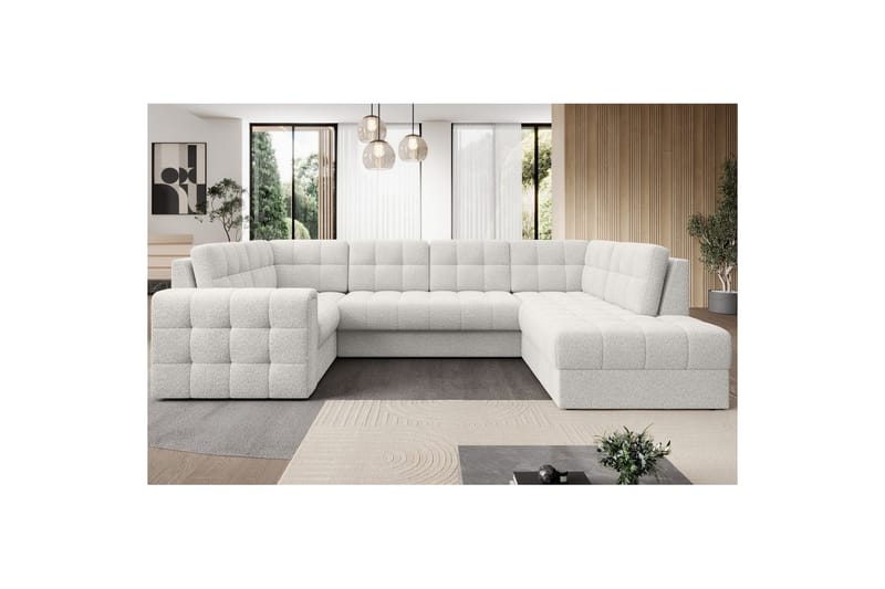 Seksjon Eltap Blewett 299x198x82 cm - Royal 01, Hvit, Høyre - Møbler - Sofaer - Sovesofaer