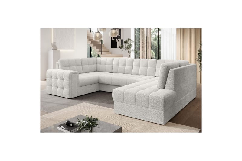 Seksjon Eltap Blewett 299x198x82 cm - Royal 01, Hvit, Høyre - Møbler - Sofaer - Sovesofaer