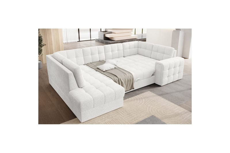 Seksjon Eltap Blewett 299x198x82 cm - Royal 01, Hvit, Venstre - Møbler - Sofaer - Sovesofaer