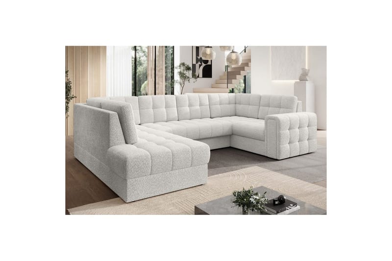 Seksjon Eltap Blewett 299x198x82 cm - Royal 01, Hvit, Venstre - Møbler - Sofaer - Sovesofaer