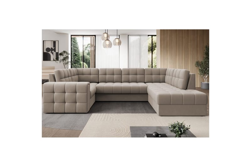 Seksjon Eltap Blewett 299x198x82 cm - Sola 18, Beige, Høyre - Møbler - Sofaer - Sovesofaer