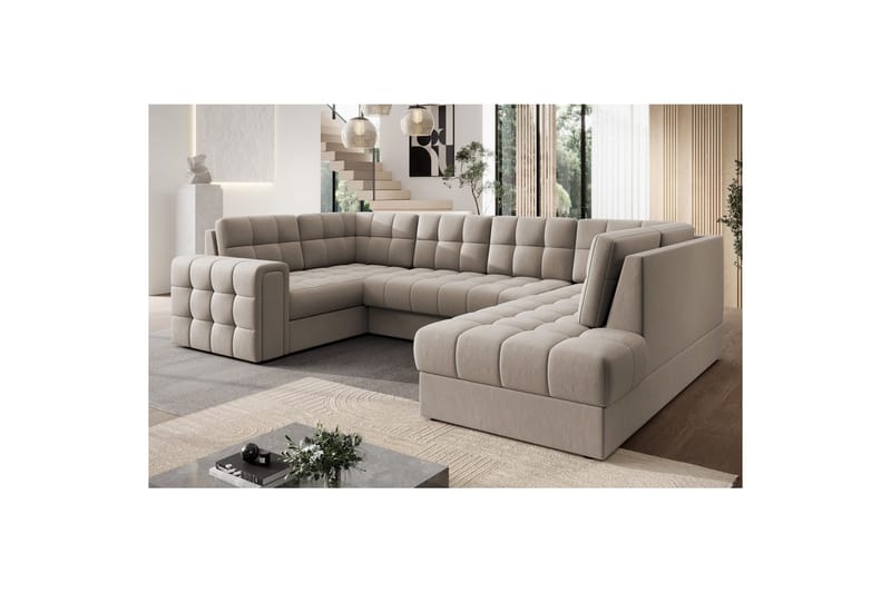 Seksjon Eltap Blewett 299x198x82 cm - Sola 18, Beige, Høyre - Møbler - Sofaer - Sovesofaer